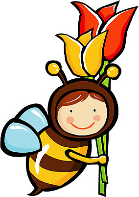 EPS 클립아트 동물 사계절 계절 꽃 곤충 절지류 일러스트 상상 사람 봄 꿀벌 벌 국내일러스트 식물 벌_곤충 파일형식 벡터