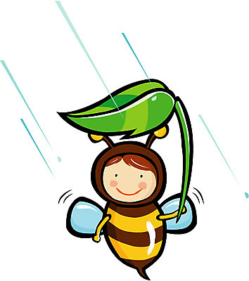 EPS 클립아트 동물 사계절 계절 곤충 잎 절지류 일러스트 상상 나뭇잎 사람 봄 봄비 비 꿀벌 벌 국내일러스트 자연요소 식물 날씨 비_날씨 벌_곤충 파일형식 벡터