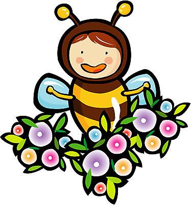 EPS 클립아트 동물 사계절 계절 꽃 곤충 절지류 일러스트 상상 사람 봄 꿀벌 벌 국내일러스트 식물 벌_곤충 파일형식 벡터