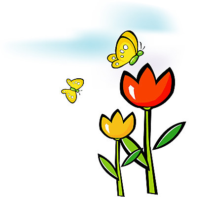 EPS 주간 클립아트 식물 동물 사계절 계절 꽃 나비 곤충 절지류 일러스트 사람없음 야외 봄 국내일러스트 자연요소 파일형식 벡터