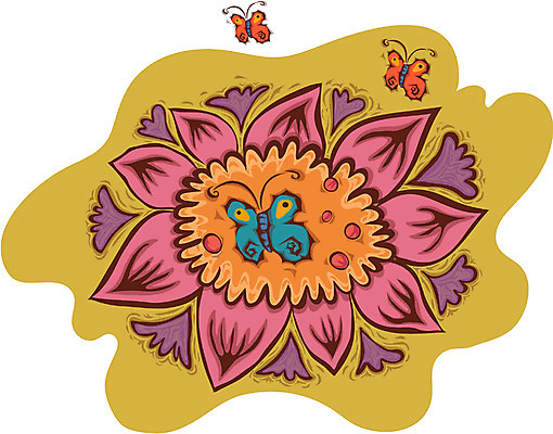 EPS 식물 사계절 계절 꽃 나비 곤충 일러스트 사람없음 판타지 컬러풀 봄 국내일러스트 동물 컬러 상상 파일형식 벡터