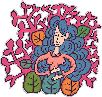 EPS 사계절 계절 여자 잎 일러스트 나뭇잎 한명 사람 상반신 20대 성인 판타지 봄 여자만 여자한명만 성인여자만 청년만 청년여자만 성인한명만 청년여자한명만 성인여자한명만 성인만 국내일러스트 식물 1 상상 청년 파일형식 벡터