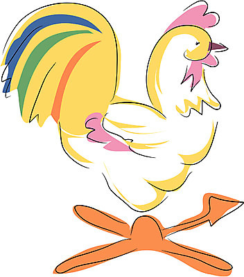 EPS 클립아트 동물 척추동물 한마리 일러스트 조류 아침 사람없음 태양 닭 나침반 방향지시 국내일러스트 주간 자연요소 1 방향 파일형식 벡터