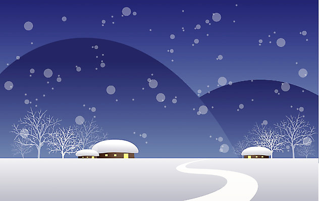 EPS 나무 사계절 계절 백그라운드 겨울 일러스트 자연 주택 풍경 초원 사람없음 야외 마을 달 눈 야간 겨울배경 국내일러스트 자연요소 식물 날씨 건물 생태계 파일형식 벡터
