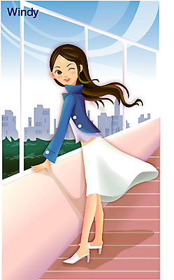 EPS 주간 여자 일러스트 난간 자연 바람 날씨 한명 사람 20대 성인 야외 햇빛 맑음 봄 여자만 여자한명만 성인여자만 청년만 청년여자만 성인한명만 청년여자한명만 성인여자한명만 성인만 국내일러스트 자연요소 1 계절 청년 태양 생태계 파일형식 벡터