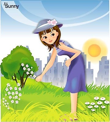 EPS 주간 나무 여자 꽃 일러스트 자연 날씨 한명 사람 20대 성인 야외 햇빛 맑음 봄 도시 여자만 여자한명만 성인여자만 청년만 청년여자만 성인한명만 청년여자한명만 성인여자한명만 성인만 국내일러스트 자연요소 식물 1 계절 청년 태양 생태계 파일형식 벡터