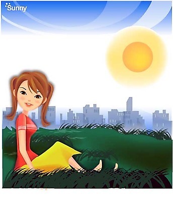 EPS 주간 여자 일러스트 자연 날씨 한명 사람 20대 성인 야외 햇빛 맑음 봄 여자만 여자한명만 성인여자만 청년만 청년여자만 성인한명만 청년여자한명만 성인여자한명만 성인만 국내일러스트 자연요소 1 계절 청년 태양 생태계 파일형식 벡터