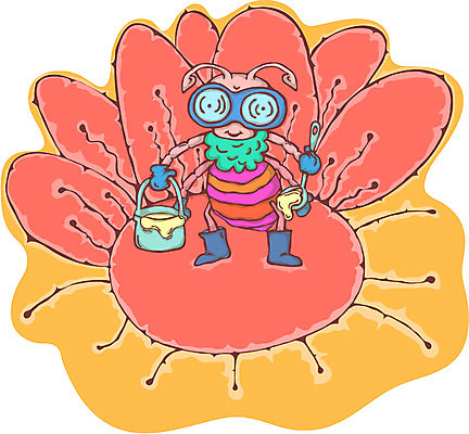EPS 사계절 계절 꽃 곤충 절지류 일러스트 사람없음 판타지 봄 꿀벌 벌 꿀 국내일러스트 식물 동물 상상 벌_곤충 파일형식 벡터