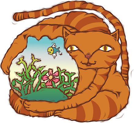 EPS 동물 척추동물 육지동물 사계절 계절 일러스트 포유류 어류 사람없음 반려동물 판타지 고양이 봄 어항 국내일러스트 상상 수중동물 파일형식 벡터