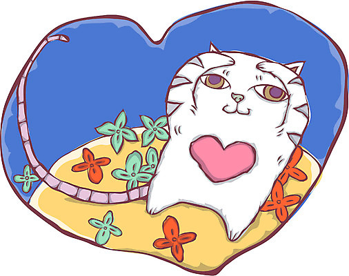 EPS 동물 척추동물 육지동물 사계절 계절 꽃 일러스트 포유류 사랑 사람없음 야외 반려동물 판타지 고양이 봄 하트 국내일러스트 모양 식물 감정 상상 파일형식 벡터
