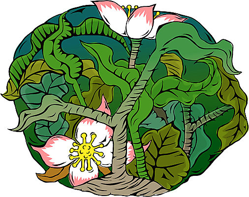 EPS 식물 사계절 계절 꽃 일러스트 사람없음 판타지 봄 흰색 국내일러스트 컬러 상상 파일형식 벡터