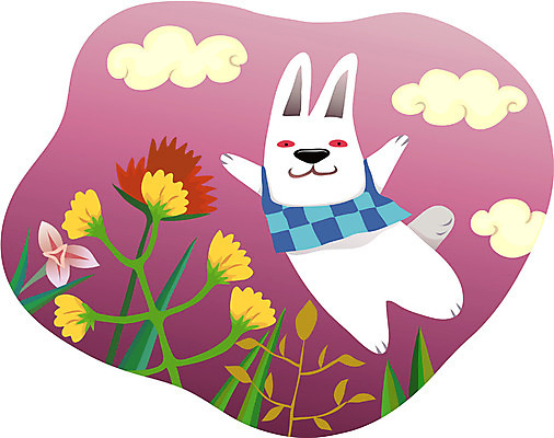 EPS 주간 동물 척추동물 육지동물 사계절 계절 꽃 꽃밭 일러스트 포유류 사람없음 야외 판타지 봄 토끼 국내일러스트 자연요소 식물 상상 반려동물 파일형식 벡터