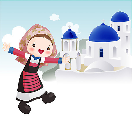 EPS 주간 캐릭터 여자 유럽 외국문화 여행 일러스트 휴가 한명 사람 20대 성인 야외 관광지 세계 세계여행 전통의상 지중해 그리스 산토리니 에게해 키클라데스제 여자만 여자한명만 성인여자만 청년만 청년여자만 성인한명만 청년여자한명만 성인여자한명만 성인만 일러캐릭터 자연요소 1 전통 나라 문화 바다 청년 파일형식 벡터