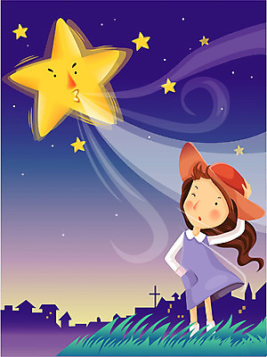 EPS 여자 별 어린이 일러스트 자연 바람 날씨 한명 사람 소녀 초원 20대 성인 야외 도시 야간 여자만 여자한명만 국내일러스트 자연요소 1 청년 생태계 파일형식 벡터