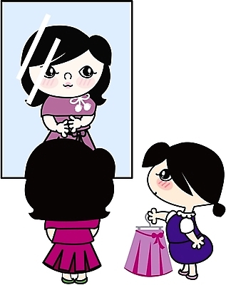 EPS 전신 클립아트 드레스 옷 여자 일러스트 서기 사람 성인 두명 쇼핑 거울 외출 의상실 여자만 성인여자만 성인만 국내일러스트 모션 파일형식 벡터
