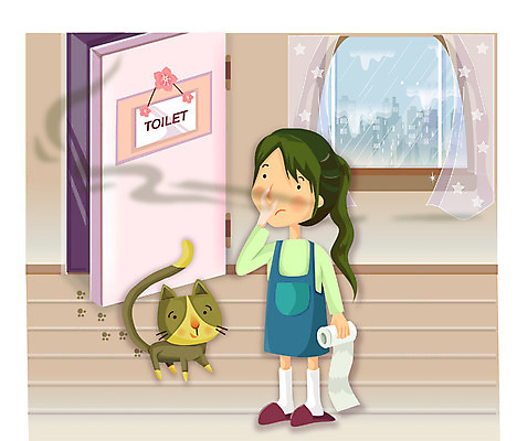 EPS 동물 여자 어린이 일러스트 창문 날씨 실내 한명 사람 소녀 20대 성인 반려동물 고양이 비 창가 화장실 냄새 소서 반려 여자만 여자한명만 국내일러스트 자연요소 1 포유류 청년 내부 여름 절기 파일형식 벡터