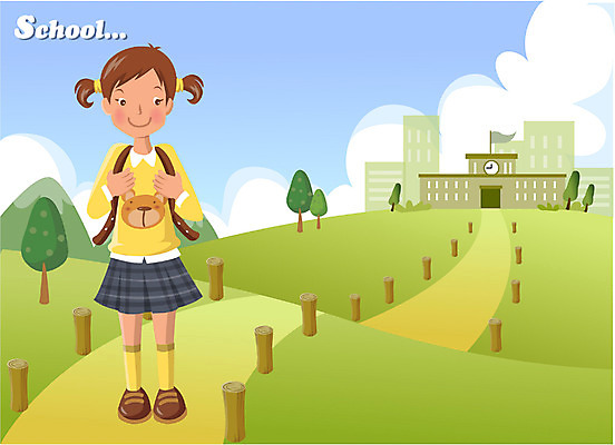 EPS 직업 학생 여자 어린이교육 교육 초등학생 어린이 일러스트 학교 한명 사람 소녀 야외 스쿨라이프 등교 여자만 여자한명만 어린이만 소녀만 소녀한명만 국내일러스트 1 라이프스타일 등하교 파일형식 벡터