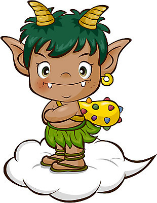 EPS 구름 캐릭터 일러스트 상상 사람없음 도깨비 상상캐릭터 도깨비방망이 도깨비캐릭터 몬스터 가상인물 국내일러스트 일러캐릭터 자연요소 방망이 파일형식 벡터