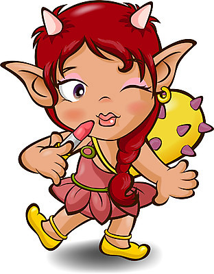 EPS 캐릭터 여자 일러스트 상상 화장 립스틱 도깨비 상상캐릭터 도깨비방망이 도깨비캐릭터 몬스터 여자만 가상인물 국내일러스트 일러캐릭터 사람 뷰티 화장품 방망이 파일형식 벡터