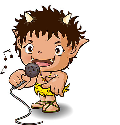 EPS 캐릭터 남자 일러스트 노래 상상 가수 마이크 도깨비 상상캐릭터 도깨비방망이 도깨비캐릭터 몬스터 남자만 가상인물 국내일러스트 일러캐릭터 음악 음향기기 사람 음악가 방망이 파일형식 벡터