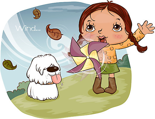 EPS 계절 여자 반려견 어린이 낙엽 일러스트 자연 바람 날씨 한명 사람 소녀 초원 20대 성인 강아지 일기예보 바람개비 흐림 반려 삽살개 여자만 여자한명만 국내일러스트 자연요소 1 잎 청년 반려동물 개 생태계 파일형식 벡터