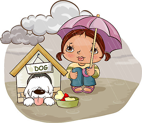 EPS 계절 여자 반려견 초등학생 어린이 일러스트 우산 자연 날씨 한명 사람 소녀 야외 10대 비 강아지 일기예보 장마 소서 흐림 반려 삽살개 여자만 여자한명만 소녀만 국내일러스트 자연요소 1 학생 청소년 여름 반려동물 비_날씨 개 절기 생태계 어린이만 파일형식 벡터