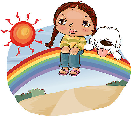 EPS 주간 계절 여자 반려견 초등학생 어린이 무지개 일러스트 자연 날씨 한명 사람 소녀 초원 야외 맑음 강아지 일기예보 반려 삽살개 여자만 여자한명만 어린이만 소녀만 소녀한명만 국내일러스트 자연요소 1 학생 반려동물 개 생태계 파일형식 벡터
