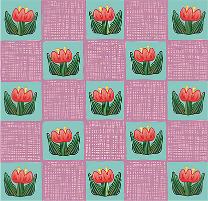 EPS 문양 디자인 꽃 백그라운드 무늬 패턴 일러스트 벽지 사람없음 튤립 포장지 국내일러스트 식물 포장 파일형식 벡터