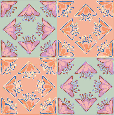 EPS 문양 디자인 꽃 백그라운드 무늬 패턴 일러스트 벽지 사람없음 포장지 사각무늬 국내일러스트 식물 포장 파일형식 벡터