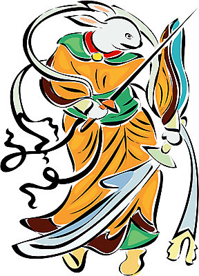 EPS 클립아트 동물 척추동물 캐릭터 육지동물 동물캐릭터 일러스트 포유류 상상 전통캐릭터 새해 사람없음 십이지신 운세 토끼띠 토끼 전통의상 토끼캐릭터 무사 토끼묘 일러캐릭터 전통 반려동물 한자 파일형식 벡터