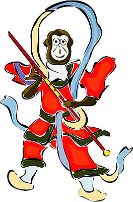 EPS 클립아트 동물 척추동물 캐릭터 육지동물 일러스트 포유류 상상 전통캐릭터 새해 사람없음 십이지신 원숭이띠 원숭이 운세 전통의상 무사 일러캐릭터 전통 파일형식 벡터