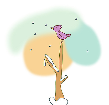 EPS 클립아트 나무 식물 사계절 계절 겨울 일러스트 자연 조류 사람없음 야외 눈 참새 국내일러스트 자연요소 동물 날씨 생태계 파일형식 벡터