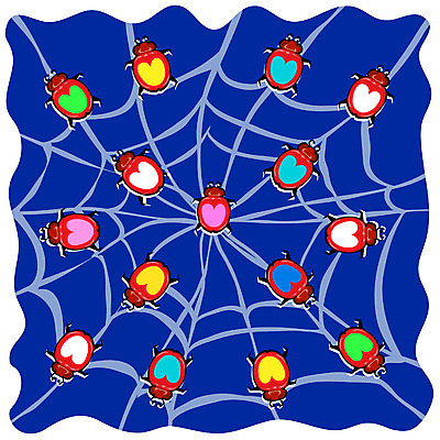 EPS 동물 문양 야생동물 곤충 백그라운드 무늬 패턴 절지류 일러스트 벽지 사람없음 하트 거미줄 풍뎅이 포장지 거미 국내일러스트 모양 포장 파일형식 벡터