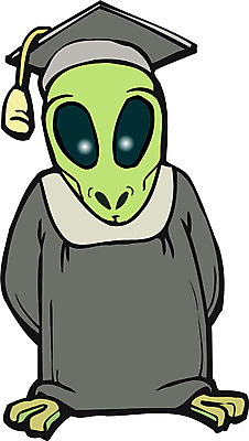 EPS 클립아트 일러스트 학사모 졸업 상상 사람 사람없음 우주 우주비행사 외계인 가운 졸업가운 국내일러스트 모자_잡화 옷 교육 미확인물체 파일형식 벡터