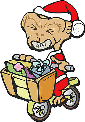 EPS 클립아트 기념일 크리스마스 일러스트 상상 산타옷 선물 사람 사람없음 산타클로스 우주 자전거 우주비행사 외계인 국내일러스트 옷 이벤트 바이크 미확인물체 파일형식 벡터