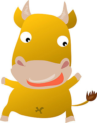 EPS 클립아트 동물 척추동물 캐릭터 한마리 육지동물 일러스트 포유류 사람없음 십이지신 소띠 운세 소 일러캐릭터 1 파일형식 벡터