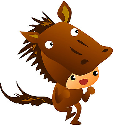 EPS 클립아트 동물 척추동물 캐릭터 육지동물 어린이 일러스트 포유류 사람 십이지신 운세 말_동물 말띠 말캐릭터 변장 어린이만 일러캐릭터 동물캐릭터 파일형식 벡터