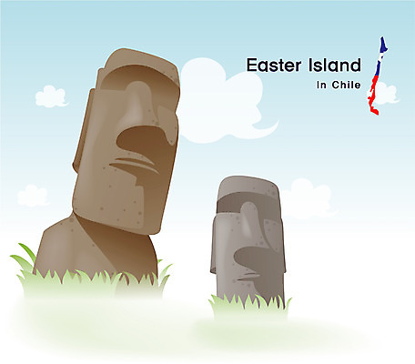 EPS 주간 조각 외국문화 여행 지도 일러스트 휴가 아메리카 사람없음 야외 관광지 세계여행 남아메리카 칠레 모아이 아메리카건축 이스터섬 인면석상 조각_조소 국내일러스트 자연요소 문화 섬 서양건축 세계 대륙 석상 조소 파일형식 벡터