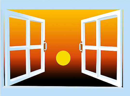 EPS 클립아트 일러스트 창문 자연 하늘 풍경 사람없음 태양 일출 노을 일몰 국내일러스트 자연요소 생태계 파일형식 벡터