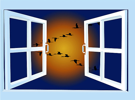 EPS 클립아트 실루엣 일러스트 창문 자연 조류 하늘 풍경 사람없음 태양 일출 일몰 철새 국내일러스트 자연요소 동물 촬영기법 노을 생태계 파일형식 벡터