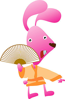 EPS 클립아트 동물 척추동물 캐릭터 한마리 육지동물 동물캐릭터 일러스트 포유류 상상 전통캐릭터 새해 사람없음 십이지신 운세 토끼띠 토끼 부채 전통의상 토끼캐릭터 일러캐릭터 1 전통 반려동물 파일형식 벡터