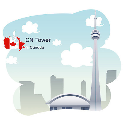 EPS 주간 시설물 공공시설 현대건축 건축 외국문화 여행 지도 캐나다 북아메리카 일러스트 하늘 휴가 아메리카 사람없음 야외 관광지 탑 세계여행 국기 CN타워 아메리카건축 국내일러스트 자연요소 건축물 문화 서양건축 세계 대륙 시설 파일형식 벡터