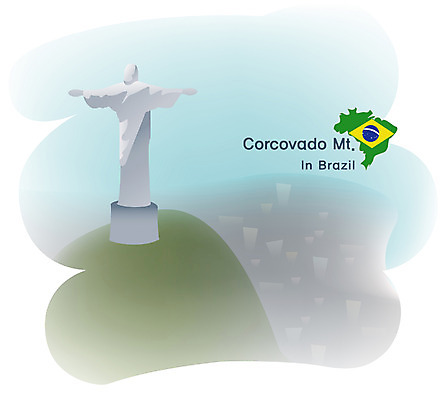 EPS 외국문화 여행 지도 일러스트 휴가 아메리카 미술 사람없음 야외 관광지 동상 조각상 세계여행 예수 남아메리카 작품 브라질 리우데자네이루 아메리카건축 코르코바도산 국내일러스트 문화 서양건축 문화예술 산 세계 조형물 신_종교 대륙 기념물 파일형식 벡터