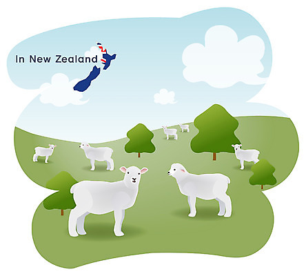 EPS 주간 동물 척추동물 해외 육지동물 외국문화 여행 지도 일러스트 포유류 휴가 초원 사람없음 야외 관광지 목장 양 세계여행 오세아니아 국기 뉴질랜드 목축지 국내일러스트 자연요소 나라 문화 세계 파일형식 벡터