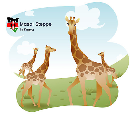 EPS 주간 동물 척추동물 해외 육지동물 여자 야생동물 외국문화 여행 지도 일러스트 포유류 아프리카 휴가 사람 사람없음 야외 관광지 세계여행 국기 기린 케냐 동물보호구역 마사이초원 여자만 국내일러스트 자연요소 나라 문화 초원 세계 보호구역 파일형식 벡터