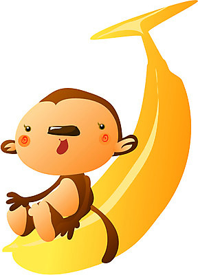 EPS 클립아트 동물 척추동물 캐릭터 한마리 육지동물 일러스트 포유류 상상 새해 바나나 사람없음 십이지신 원숭이띠 원숭이 운세 일러캐릭터 1 과일 파일형식 벡터