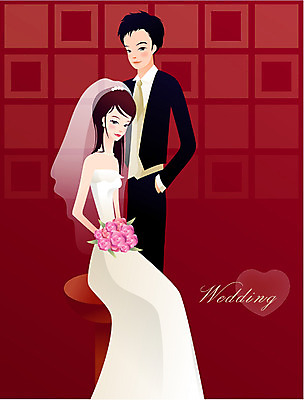 EPS 부부 커플 드레스 여자 남자 신부 부케 웨딩드레스 신랑 결혼 일러스트 새출발 새로움 사람 정장 턱시도 두명 로맨틱 시작 출발 약속 국내일러스트 옷 꽃다발 컨셉 관계 이벤트 파일형식 벡터