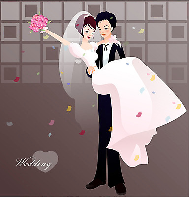 EPS 부부 커플 드레스 여자 남자 신부 부케 웨딩드레스 신랑 결혼 일러스트 새출발 새로움 사람 정장 턱시도 두명 로맨틱 시작 출발 약속 국내일러스트 옷 꽃다발 컨셉 관계 이벤트 파일형식 벡터