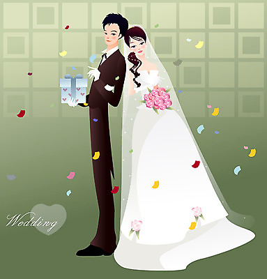 EPS 부부 커플 드레스 여자 남자 신부 부케 웨딩드레스 신랑 결혼 일러스트 새출발 새로움 선물 사람 정장 턱시도 두명 로맨틱 시작 출발 약속 국내일러스트 옷 꽃다발 컨셉 관계 이벤트 파일형식 벡터