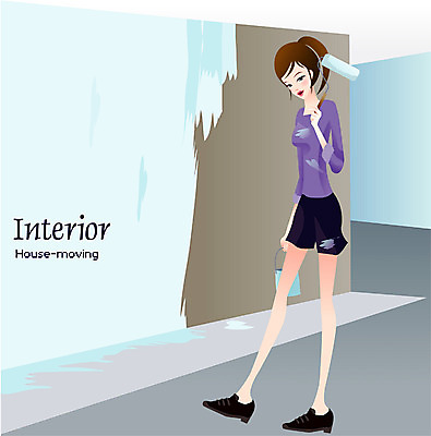 EPS 여자 일러스트 새출발 실내 한명 사람 20대 성인 인테리어 페인트 색칠 칠 페인트칠 이사 시작 출발 꾸미기 여자만 여자한명만 성인여자만 청년만 청년여자만 성인한명만 청년여자한명만 성인여자한명만 성인만 국내일러스트 1 디자인 컨셉 페인팅 새로움 청년 내부 파일형식 벡터